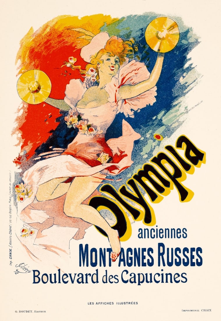 1896 Olympia Montagnes Russes Jules Cheret For Les Affiches Illustrees (1 of 3)