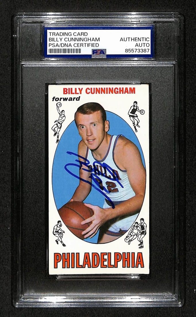 198716 Billy Cunningham HOF Signed/ Auto 1969-70 TOPPS RC Card #40 PSA/ DNA (1 of 2)