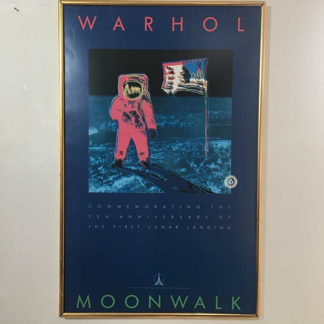Rare Andy Warhol Poster "MOONWALK" 20TH ANNIVERSARY OF FIRST LUNAR LANDING (1 of 6)