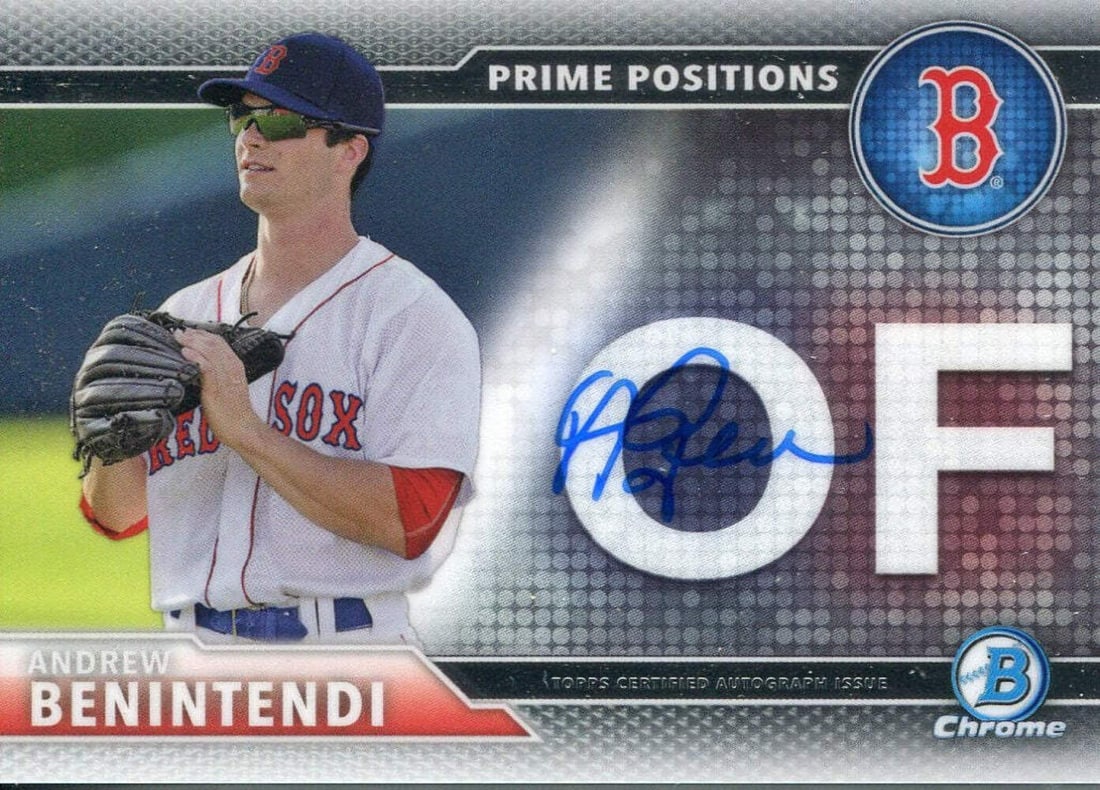 Card Andrew Benintendi Autographed 2016 Topps Bowman Chrome: Card Andrew Benintendi Autographed 2016 Topps Bowman Chrome This listing features Card Andrew Benintendi Autographed 2016 Topps Bowman Chrome. Item specifics are provided below. Item Specifics: