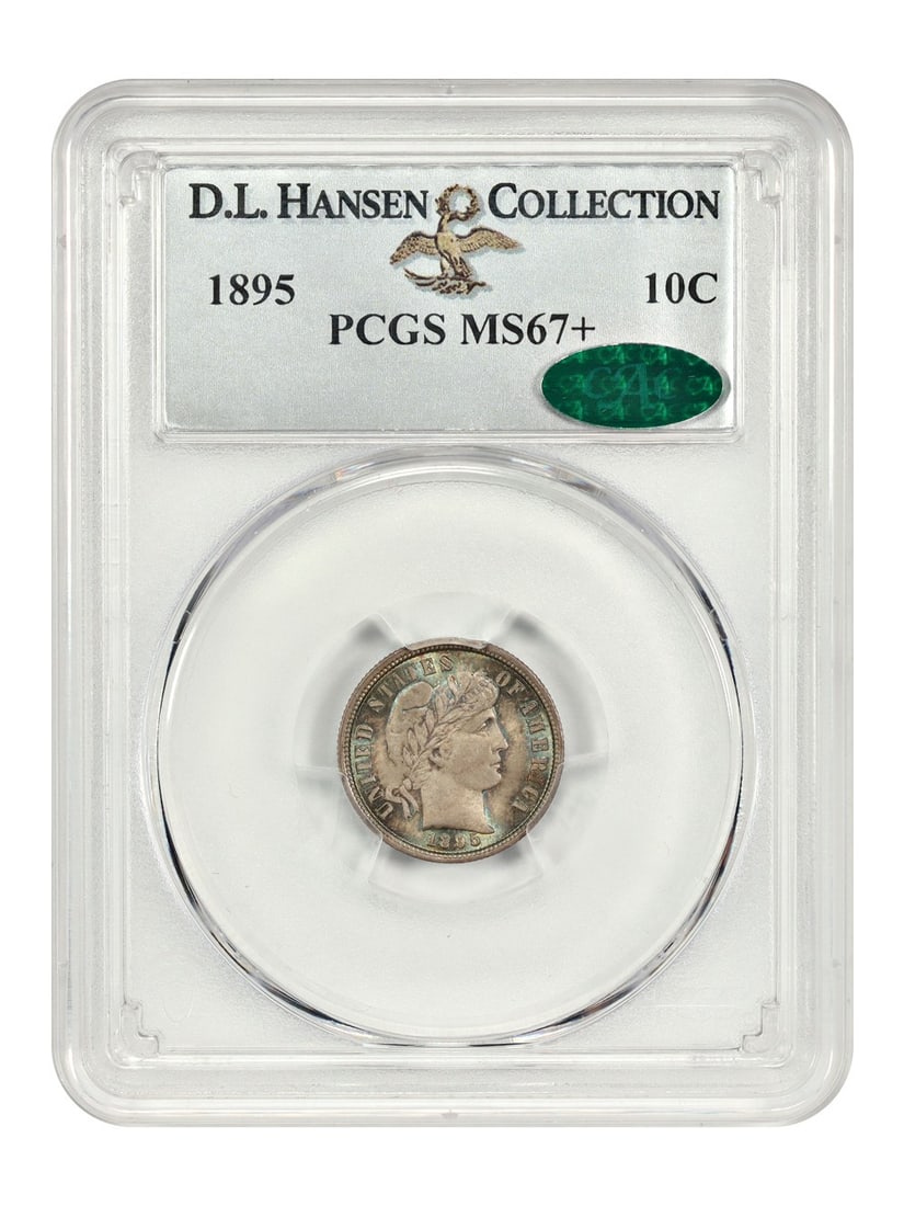 Tied Finest at PCGS - 1895 10C PCGS/ CAC MS67+ ex: D.L. Hansen - Barber Dime: Tied Finest at PCGS - 1895 10C PCGS/ CAC MS67+ ex: D.L. Hansen - Barber Dime This listing features Tied Finest at PCGS - 1895 10C PCGS/ CAC MS67+ ex: D.L. Hansen - Barber Dime. Item specifics are