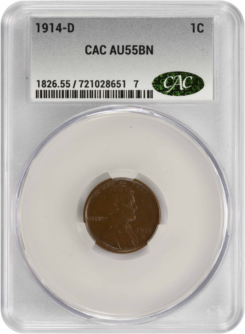 CACG 1914-D Lincoln Cent AU55BN (1 of 3)