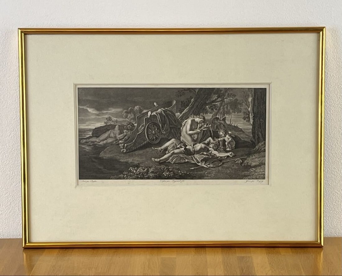 18thC Pierre Philippe Bacquoy Adonis Death Engraving After Fragonard (1 of 10)