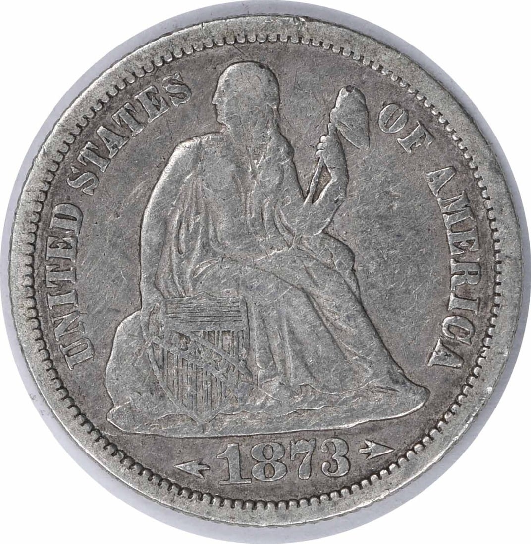 Uncertified 1873 Liberty Seated Silver Dime Arrows EF (1 of 2)