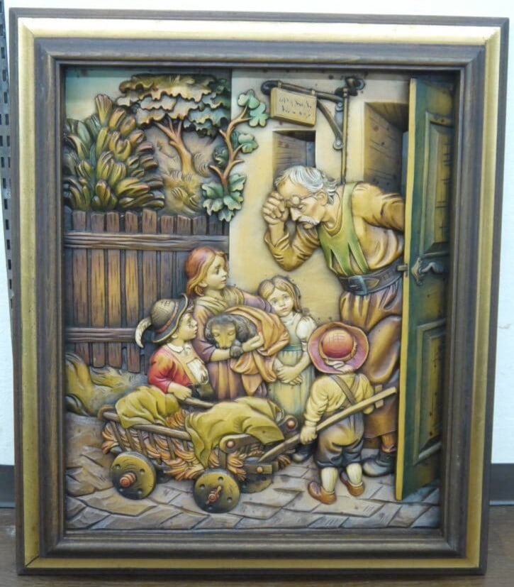 Handcrafted ANRI Wood Carving Wall Plaque Franz von Defregger Relief Italy (1 of 10)