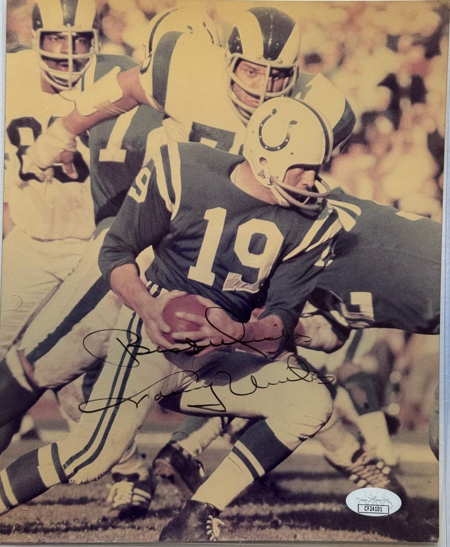 (JSA) Johnny Unitas Autographed Colts 8x10 Football Photo (1 of 1)