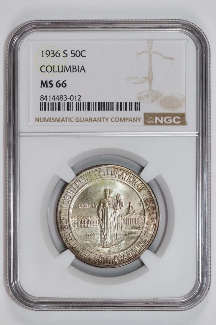 PQ 1936-S COLUMBIA COMMEMORATIVE HALF DOLLAR NGC MS66 FRESH (1 of 2)