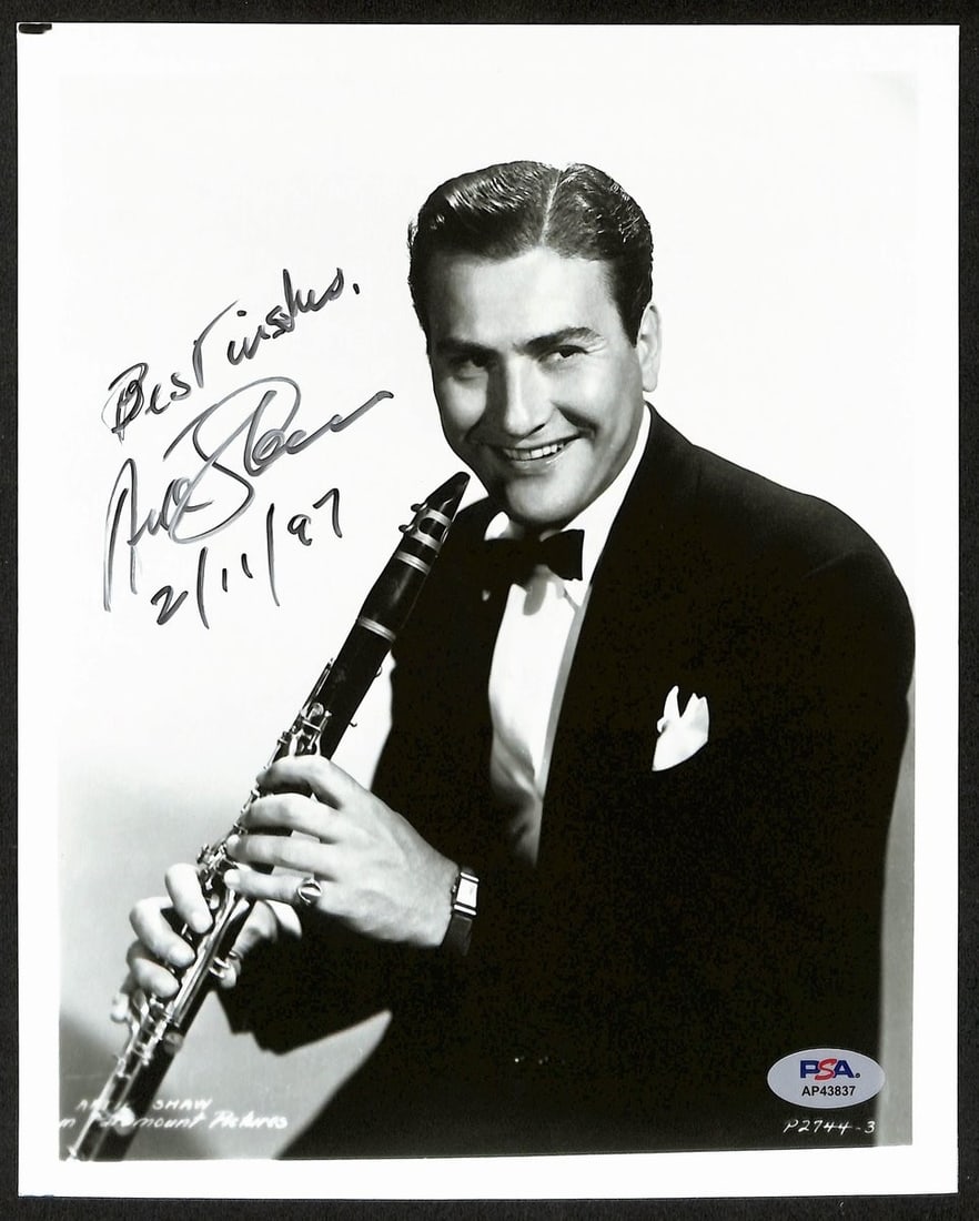 196891 Artie Shaw Musician Signed/ Inscribed Vintage 8x10 B/ W Photo PSA/ DNA (1 of 1)