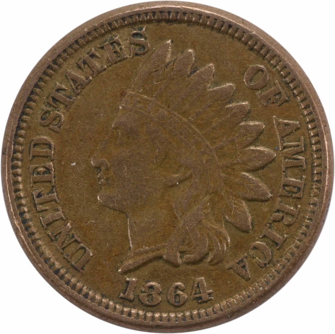 Uncertified 1864 Indian Cent Copper Nickel EF (1 of 2)
