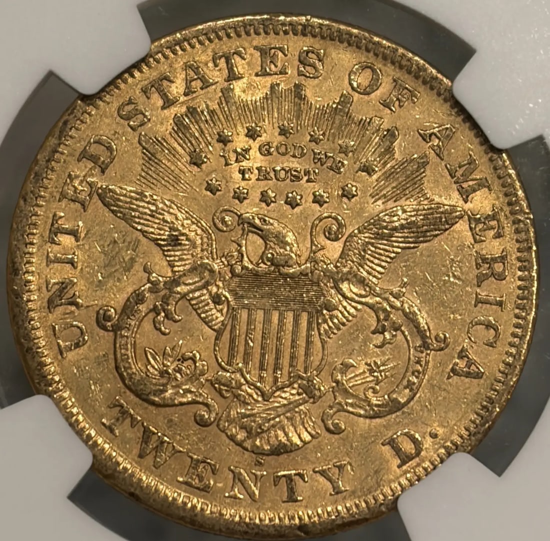AU58 1869-S DOUBLE EAGLE NGC - 3