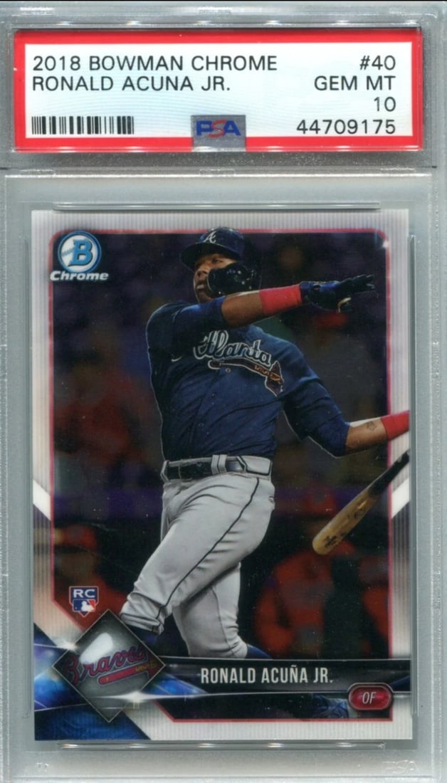 Card Ronald Acuna Jr. 2018 Bowman Chrome #40 (PSA 10) (1 of 2)