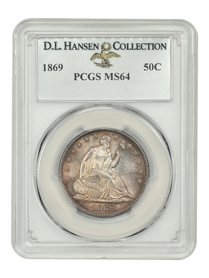 Hansen 1869 50C PCGS MS64 ex: D.L. (1 of 4)