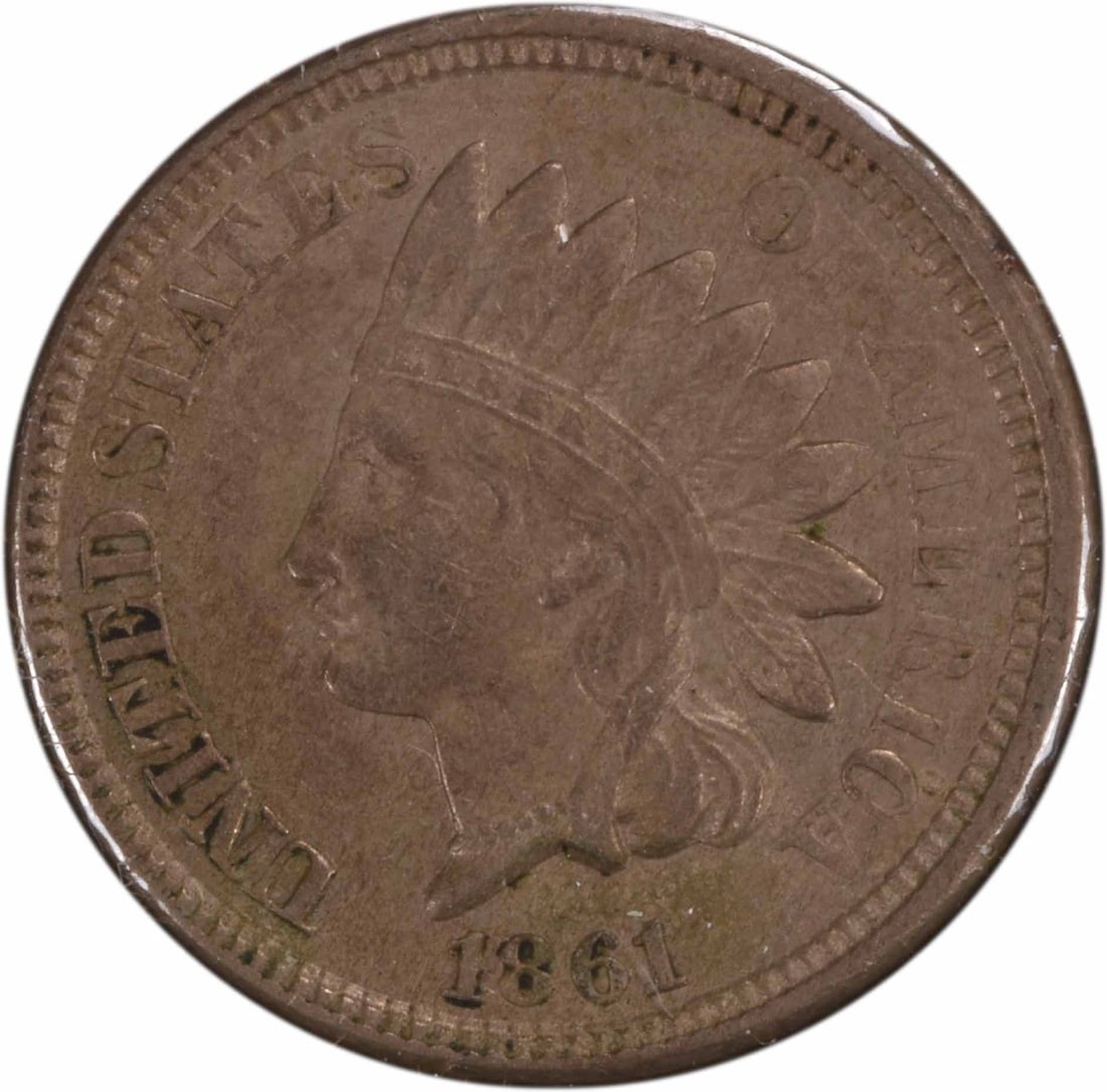 Uncertified 1861 Indian Cent 20 Rotated Reverse AU (1 of 2)