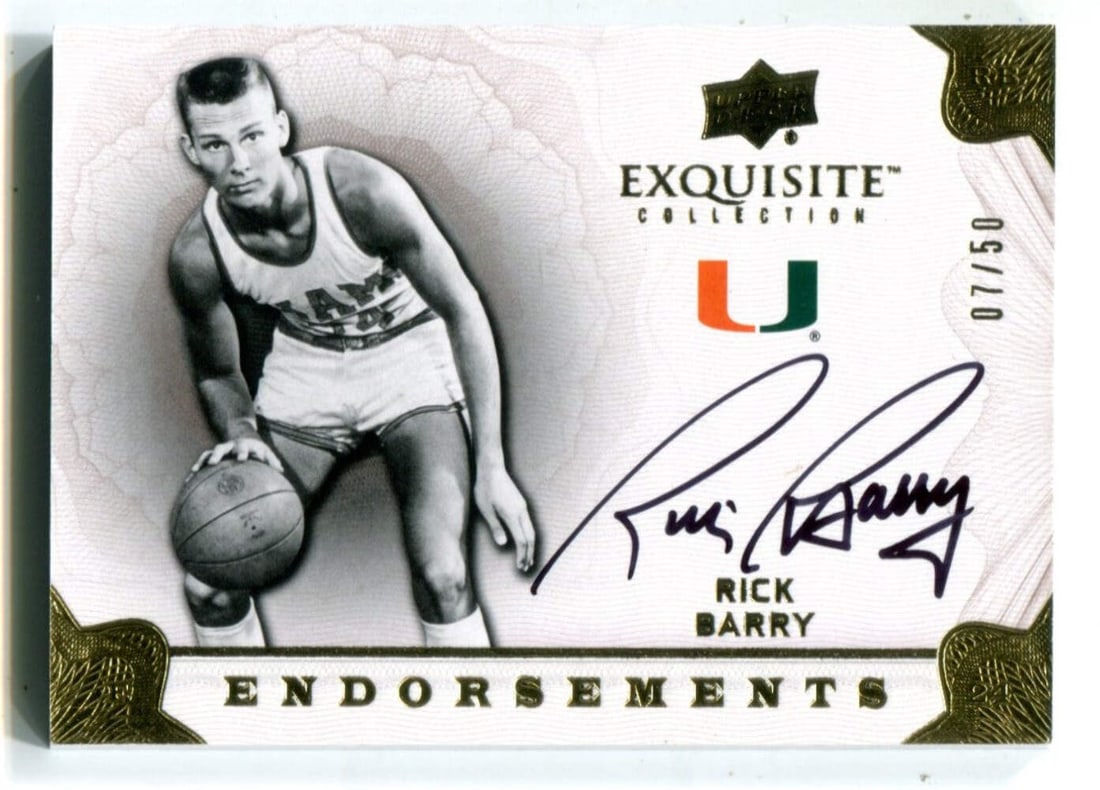 50 Rick Barry 2011 Upper Deck Exquisite #EE-RB Autographed Card 07/ (1 of 2)