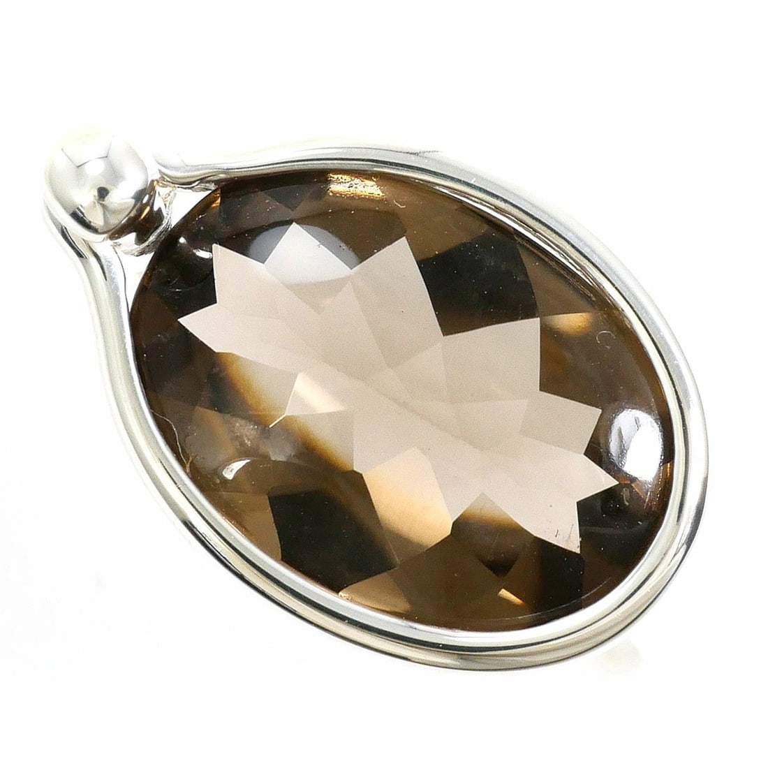 condition Georg Jensen Sterling Silver Smoky Quartz Ring US5.5 In excellent (1 of 6)