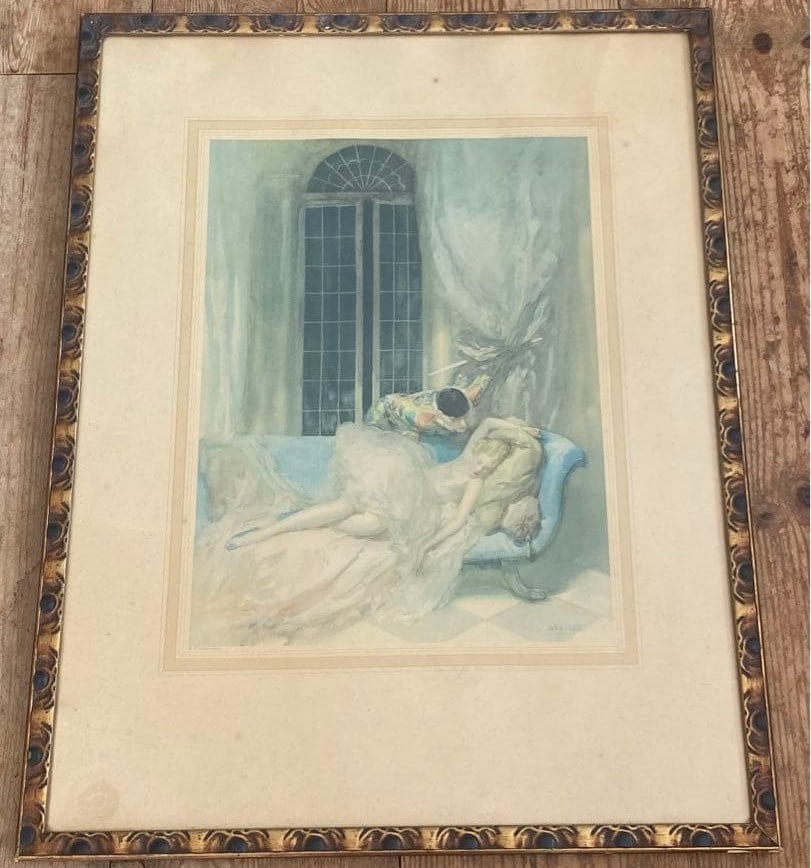 UK Walter Ernest Webster Goodnight Columbine Hand-Colored Etching c.1900 (1 of 7)