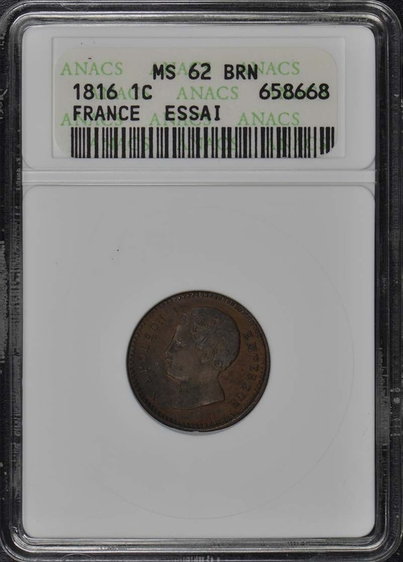 MS62BN 1816 ESSAI FRANCE 1c ANACS (1 of 3)