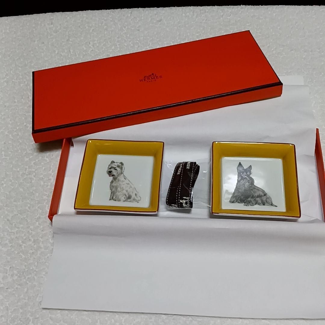 box Hermes dog tray porcelain cigar ashtray change tray set 2 3 1 in with (1 of 9)