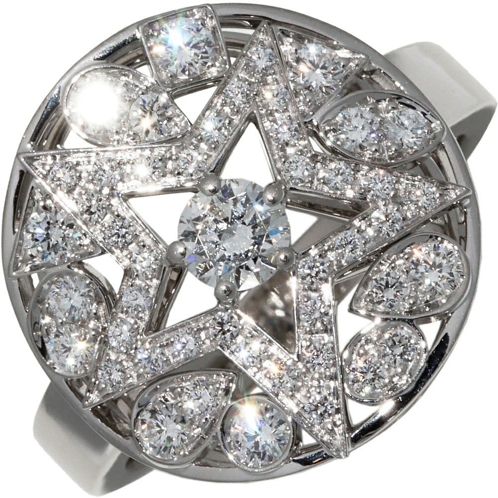 Box CHANEL Comet Star White Gold 18K Diamond Ring US7-8 With Original (1 of 6)