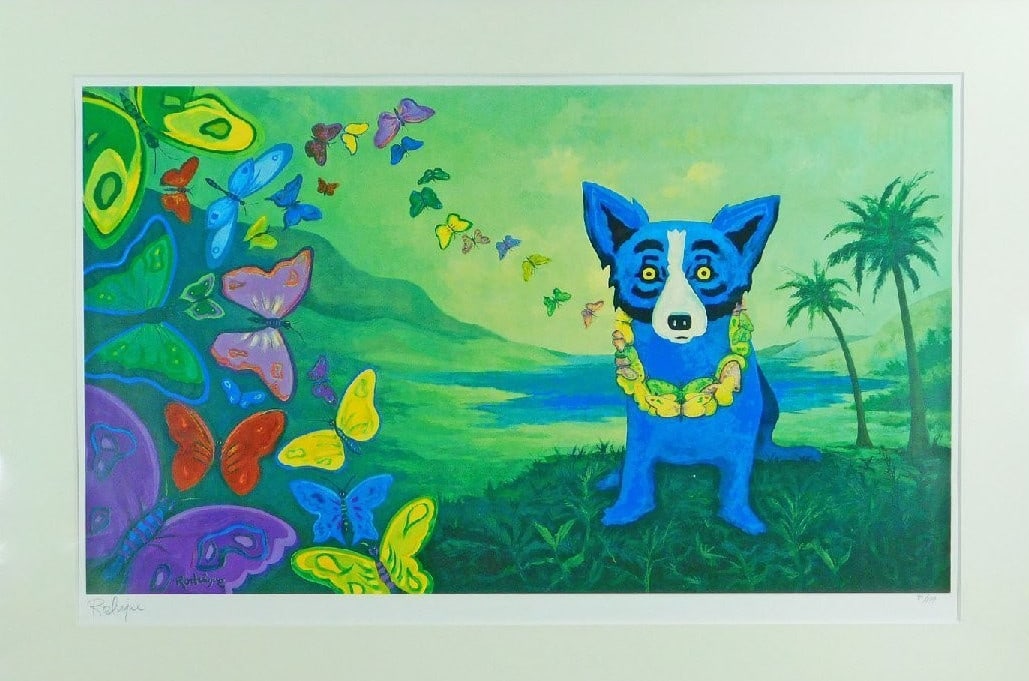 Signed No Frame George Rodrigue HAWAIIAN BLUES Silkscreen Edition 100 (1 of 9)