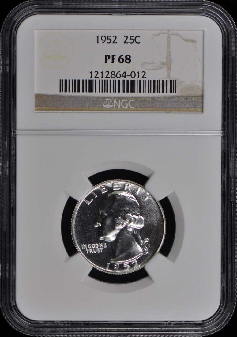 PR68 1952 Washington Quarter 25C NGC: PR68 1952 Washington Quarter 25C NGC This listing features PR68 1952 Washington Quarter 25C NGC. Item specifics are provided below. Item Specifics: Certification: NGC Certification Number: 1212864012