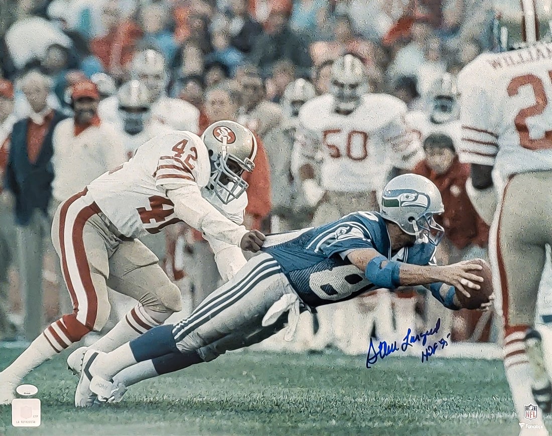 204788 Steve Largent HOF Autographed/ Inscribed Seahawks 16x20 Photo MCS (1 of 4)