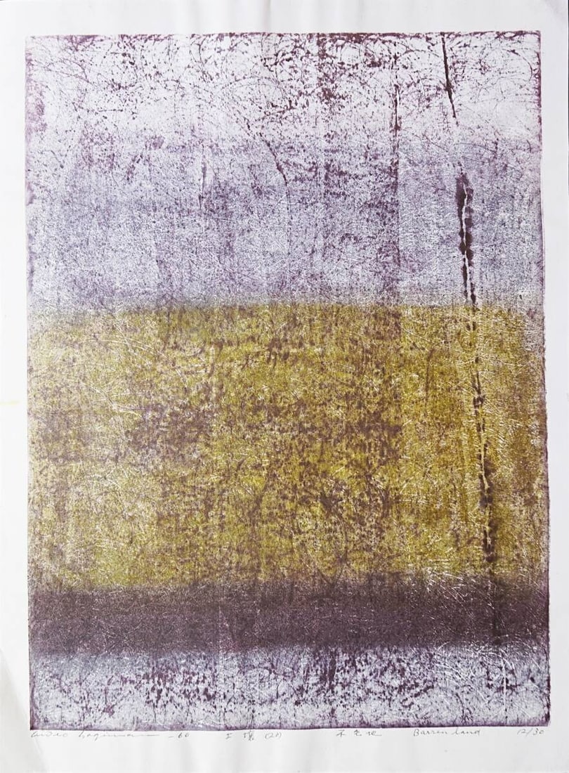 Vintage Hideo Hagiwara Soil No.20 Barren Land Woodblock Signed ED 12/ 30 Japanese: Vintage Hideo Hagiwara Soil No.20 Barren Land Woodblock Signed ED 12/ 30 Japanese This listing features Vintage Hideo Hagiwara Soil No.20 Barren Land Woodblock Signed ED 12/ 30 Japanese. Item
