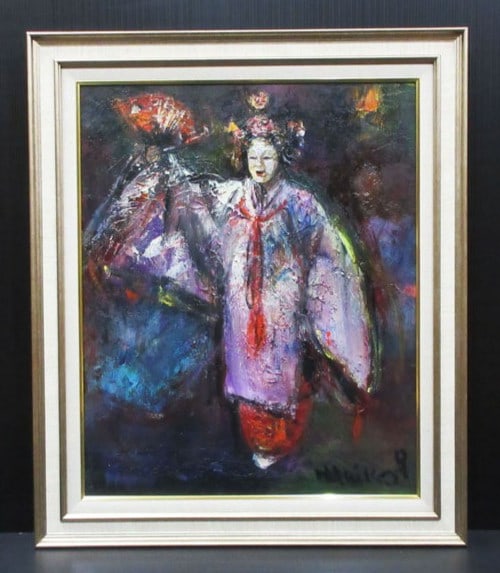 White Nahiko Tsukigata Takigi Noh 1994 Oil Painting F15 Signed COA Framed: White Nahiko Tsukigata Takigi Noh 1994 Oil Painting F15 Signed COA Framed This listing features White Nahiko Tsukigata Takigi Noh 1994 Oil Painting F15 Signed COA Framed. Item specifics are provided b