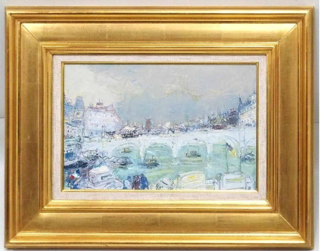 Galerie Tamenaga Provenance - Jean Fusaro Paris La Seine Original Oil on Canvas (1 of 7)