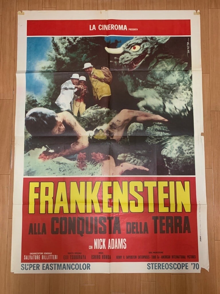 ver. Vintage Original Movie Poster "Frankenstein Conquers the World 1960s" Italy (1 of 1)