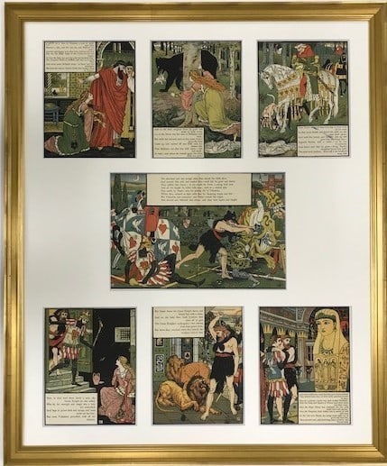 Lane 1897 Walter Crane Valentine Orson 7 Chromolithographs Framed John (1 of 10)