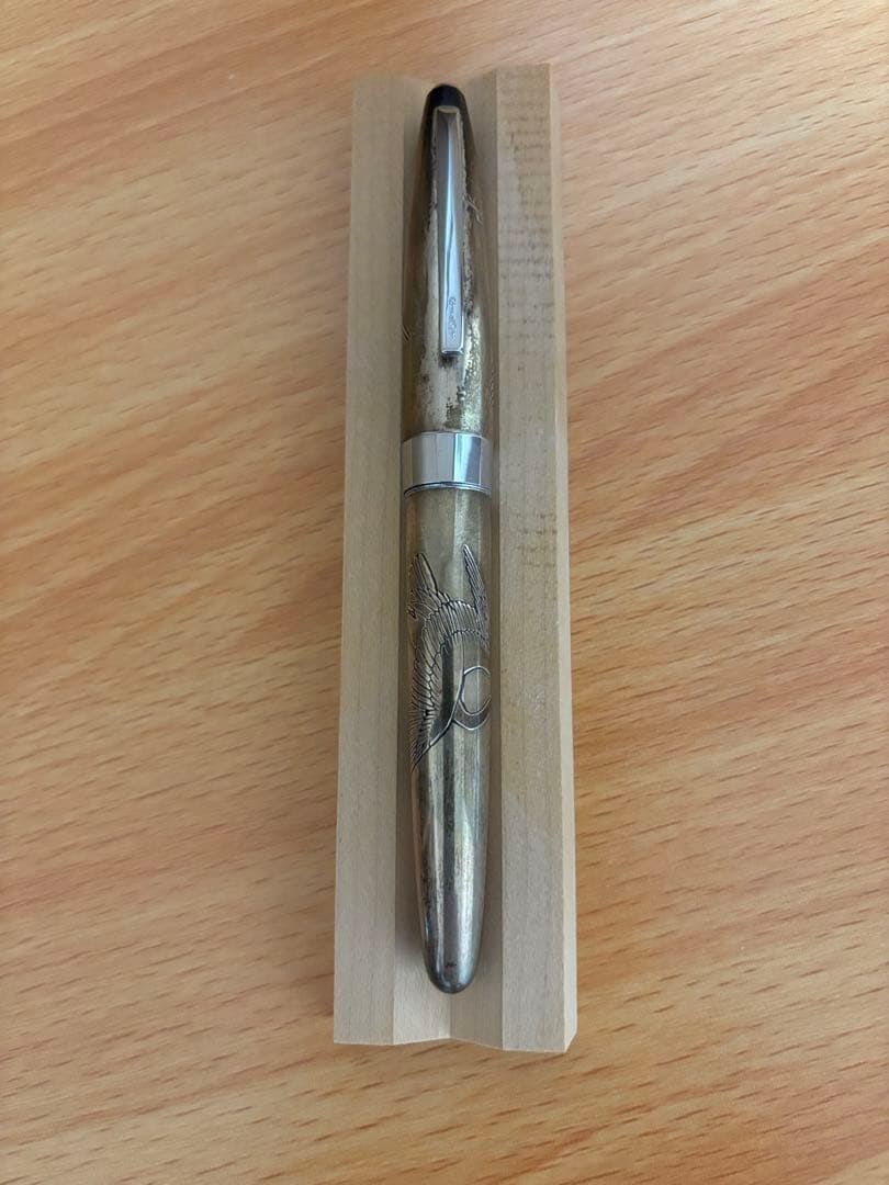 Rare PILOT Sterling Silver Fountain Pen Crane Design 18K Fine Nib Vintage Japan: Rare PILOT Sterling Silver Fountain Pen Crane Design 18K Fine Nib Vintage Japan This listing features Rare PILOT Sterling Silver Fountain Pen Crane Design 18K Fine Nib Vintage Japan. Item specifics
