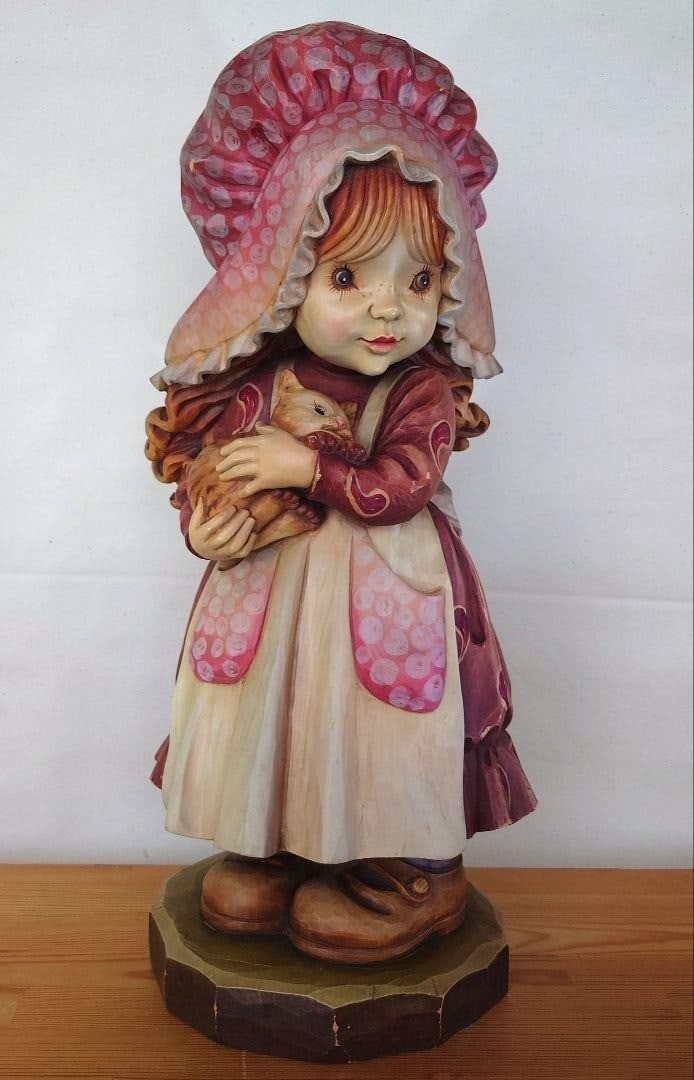 100 ANRI Sarah Kay Waiting For Mother 55cm Girl with Kitten Figure Limited 71 of (1 of 10)