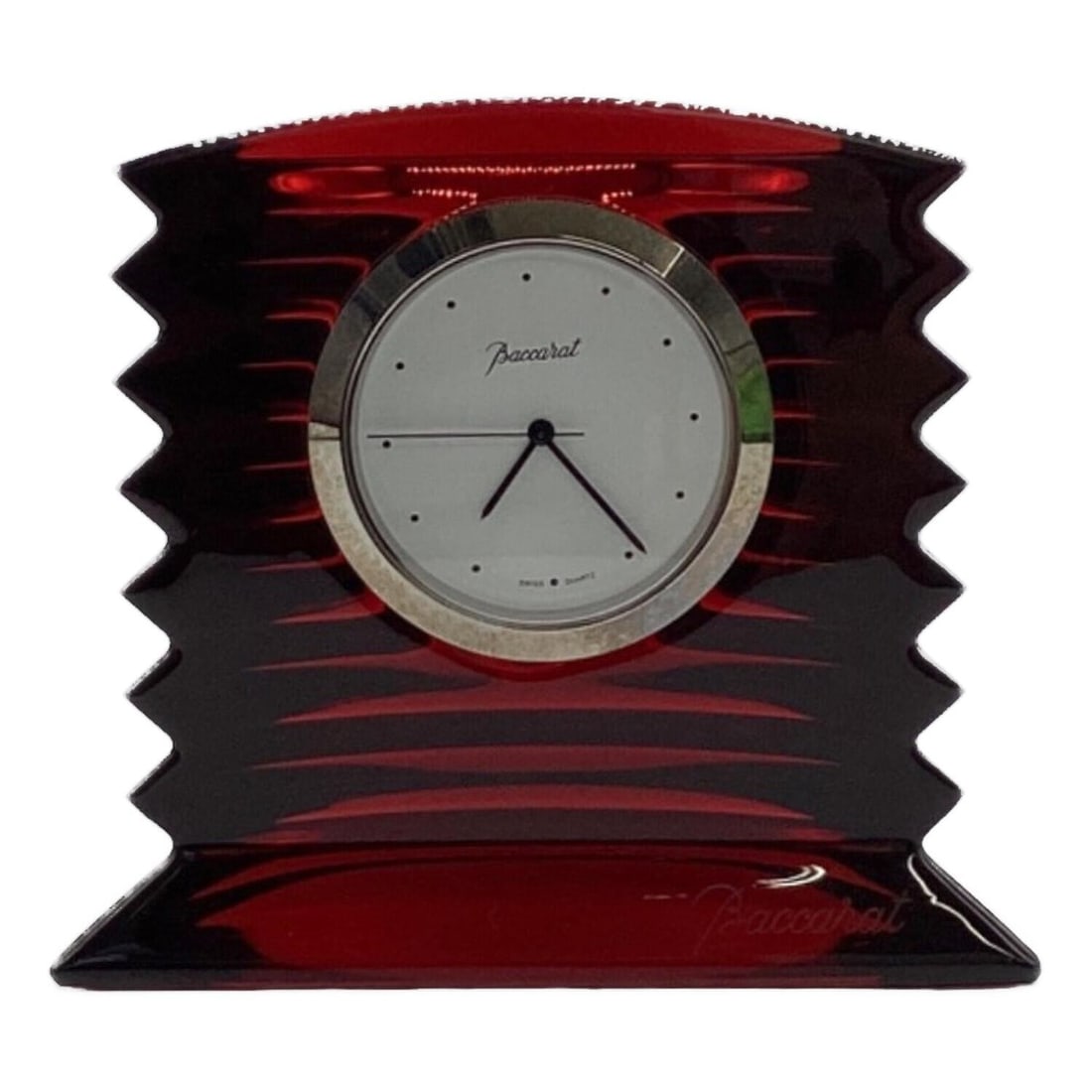 Working Baccarat Lalande Crystal Desk Clock Red Quartz Table Clock Untested Not: Working Baccarat Lalande Crystal Desk Clock Red Quartz Table Clock Untested Not This listing features Working Baccarat Lalande Crystal Desk Clock Red Quartz Table Clock Untested Not. Item specifics ar