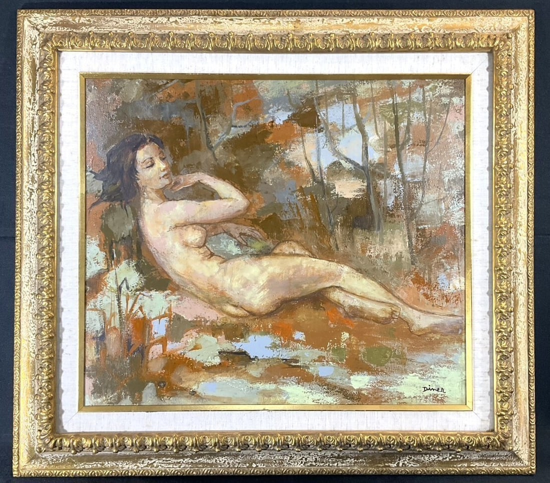 Framed Pierre Diner Original Oil Painting Nude Reclining Woman Signed French Art: Framed Pierre Diner Original Oil Painting Nude Reclining Woman Signed French Art This listing features Framed Pierre Diner Original Oil Painting Nude Reclining Woman Signed French Art. Item specifics