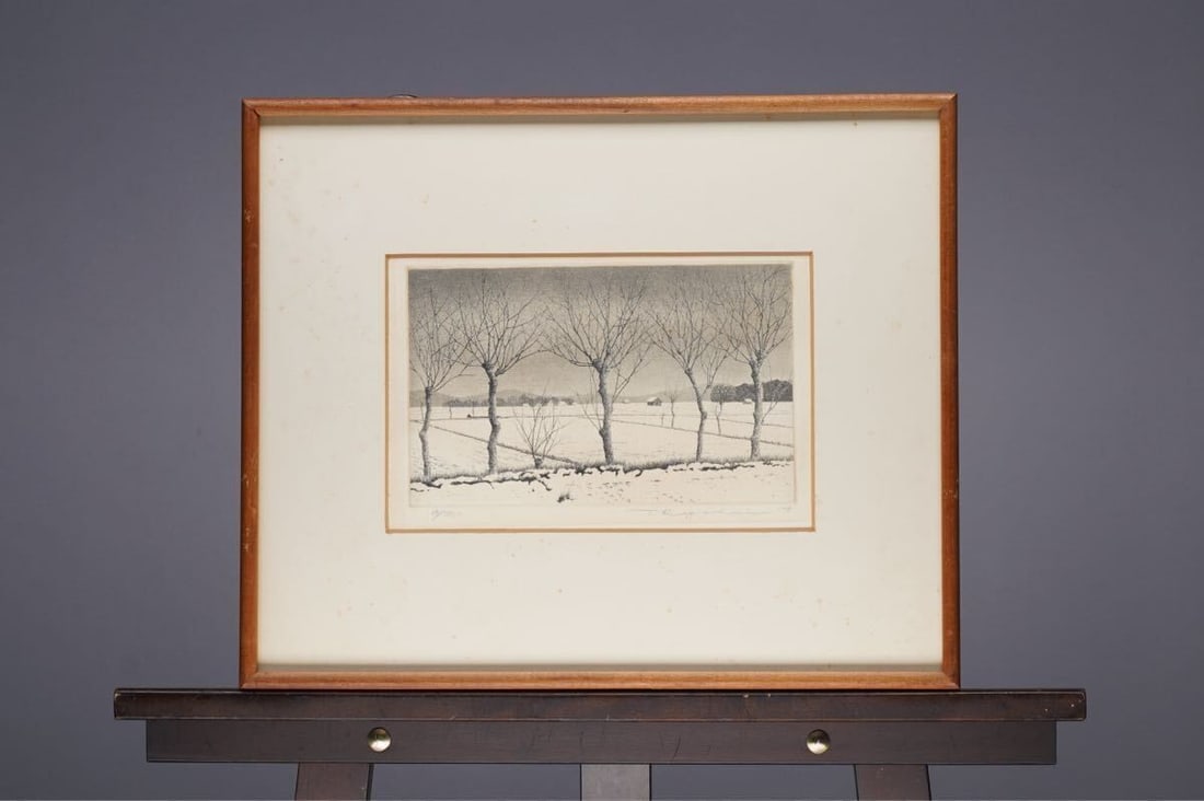 Art Ryohei Tanaka Hasagi Scenery Etching 1978 Signed ED 19/ 150 Framed Japanese (1 of 10)