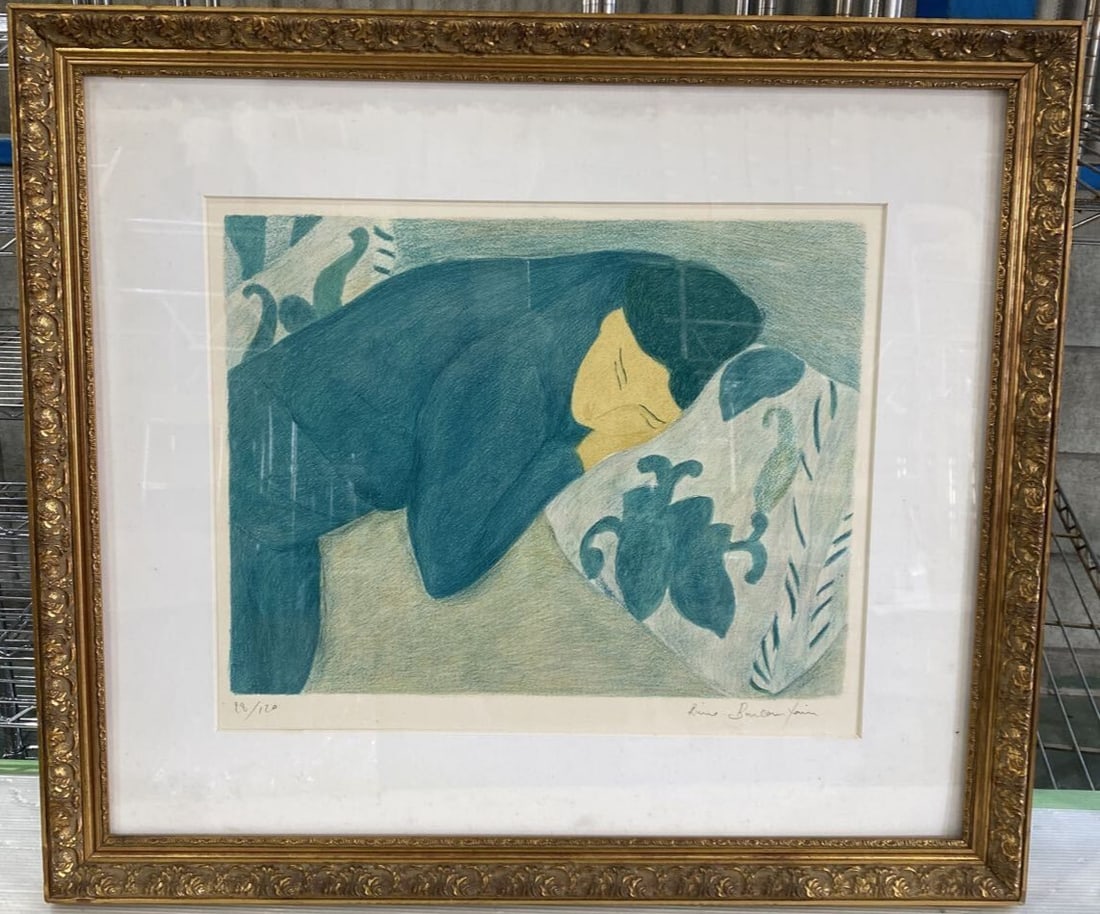 Framed Pierre Boncompain Signed Lithograph Reclining Figure Limited Ed 28/ 120 (1 of 9)