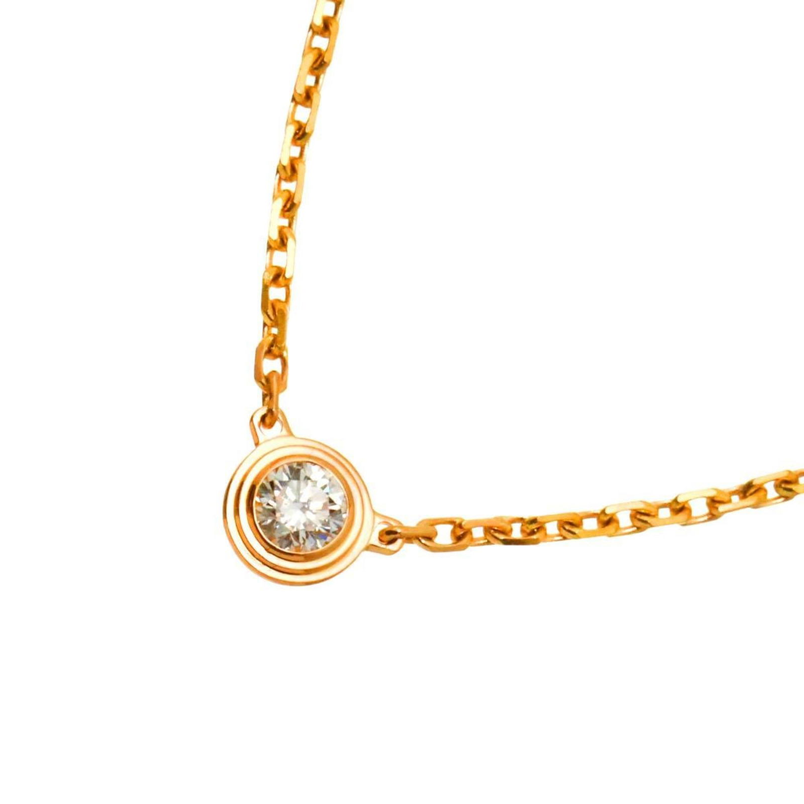 18K PG Pink Gold 750 - Cartier d'Amour Diamond Necklace - XS - 41cm (1 of 8)