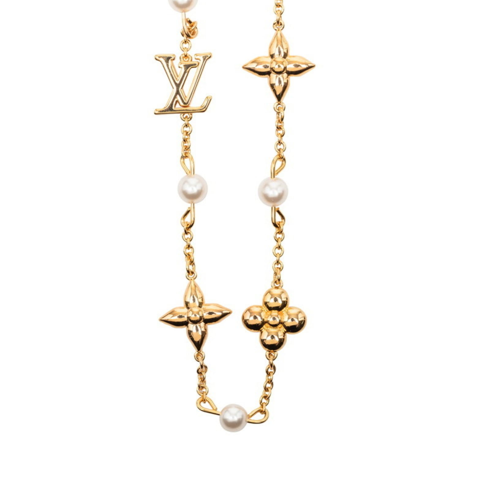 Women's - Louis Vuitton Louisa Necklace M01610 - Gold Plated with Faux Pearls: Women's - Louis Vuitton Louisa Necklace M01610 - Gold Plated with Faux Pearls This listing features Women's - Louis Vuitton Louisa Necklace M01610 - Gold Plated with Faux Pearls. Item specifics are
