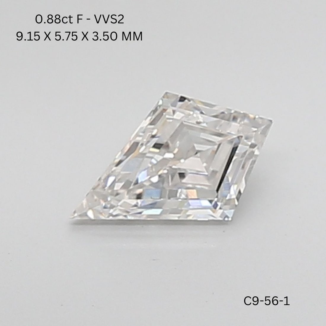Loose Lab Diamond - Kite 0.88ct F VVS2: Loose Lab Diamond - Kite 0.88ct F VVS2 This listing features Loose Lab Diamond - Kite 0.88ct F VVS2. Item specifics are provided below. Item Specifics: Source: This Is A Real Diamond Grown In A Lab
