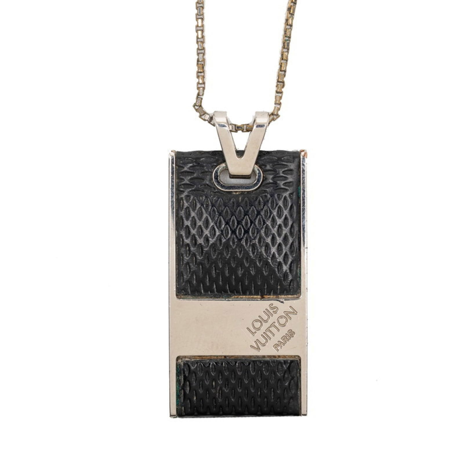 VUITTON Louis Vuitton Damier Graphite Pendant Soho Necklace M66023 Noir Black Metal Women's LOUIS: VUITTON Louis Vuitton Damier Graphite Pendant Soho Necklace M66023 Noir Black Metal Women's LOUIS This listing features VUITTON Louis Vuitton Damier Graphite Pendant Soho Necklace M66023 Noir Black
