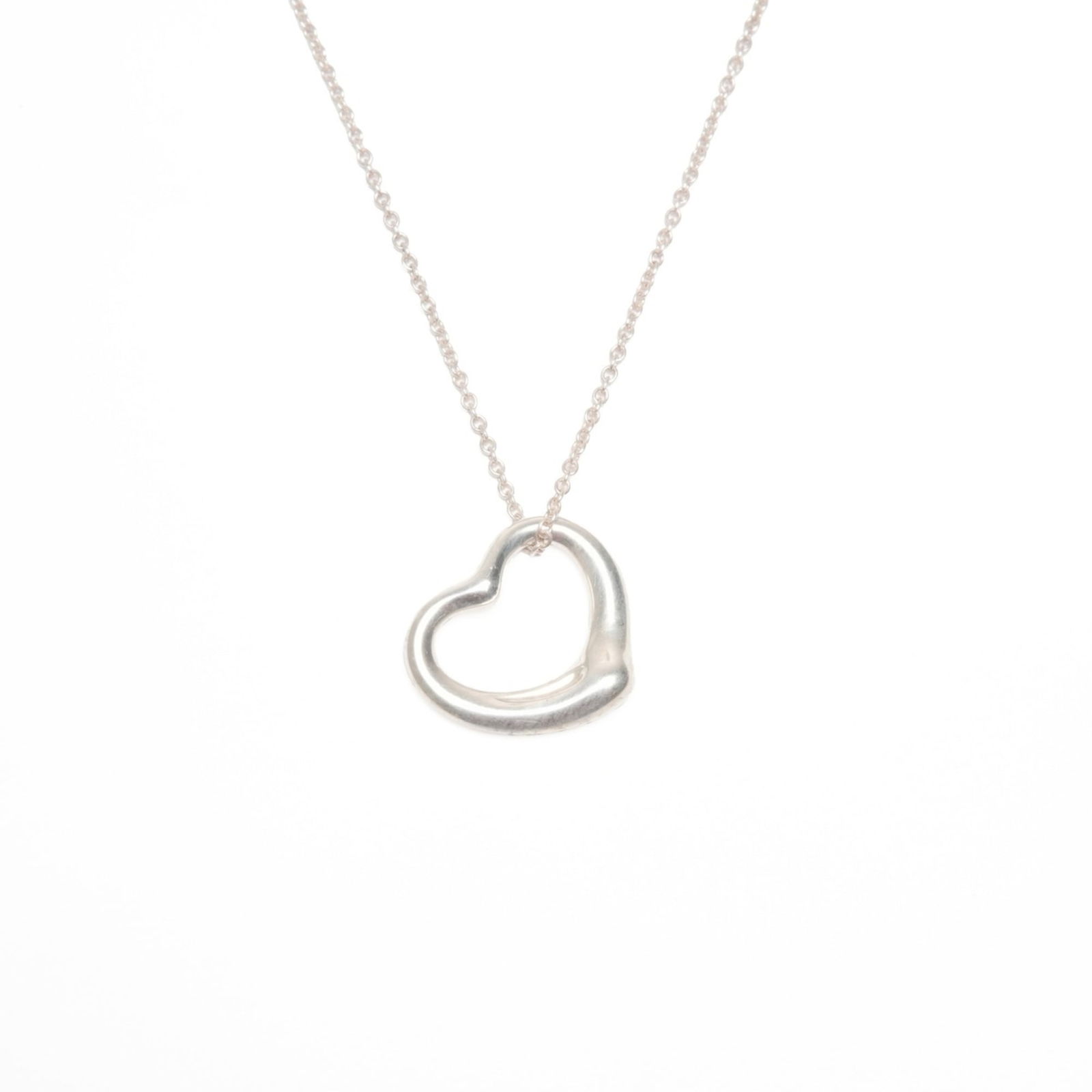 WS24335 Tiffany & Co. Open Heart 925 Silver Necklace (1 of 9)
