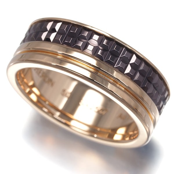 Gold Boucheron Ring Quatre Classique Half Large Eu50 18K 750 Rose (1 of 6)