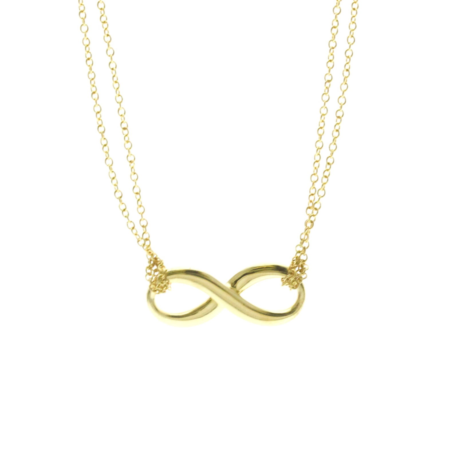 Men Fashion Pendant Necklace (Gold) - Tiffany Infinity Double Chain Necklace Yellow Gold (18K) No (1 of 11)