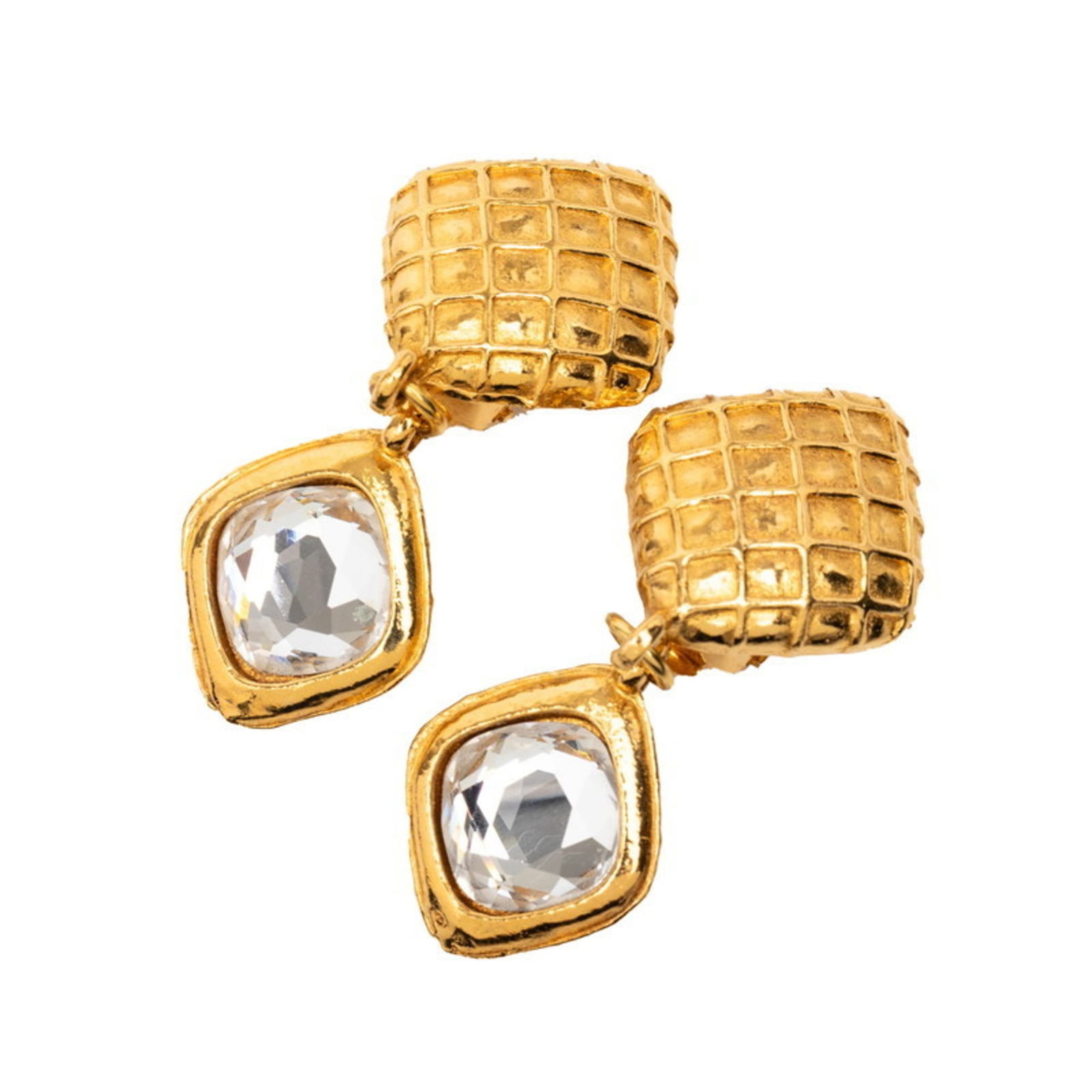 Rhinestone Chanel Clip Earrings: Rhinestone Chanel Clip Earrings This listing features Rhinestone Chanel Clip Earrings. Item specifics are provided below. Item Specifics: Brand: Chanel Type: Clip Earrings Gender: Women Material: