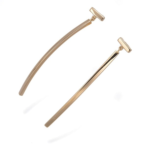 Gold Tiffany&Co. Earrings T Bar 18K 750 Rose (1 of 5)