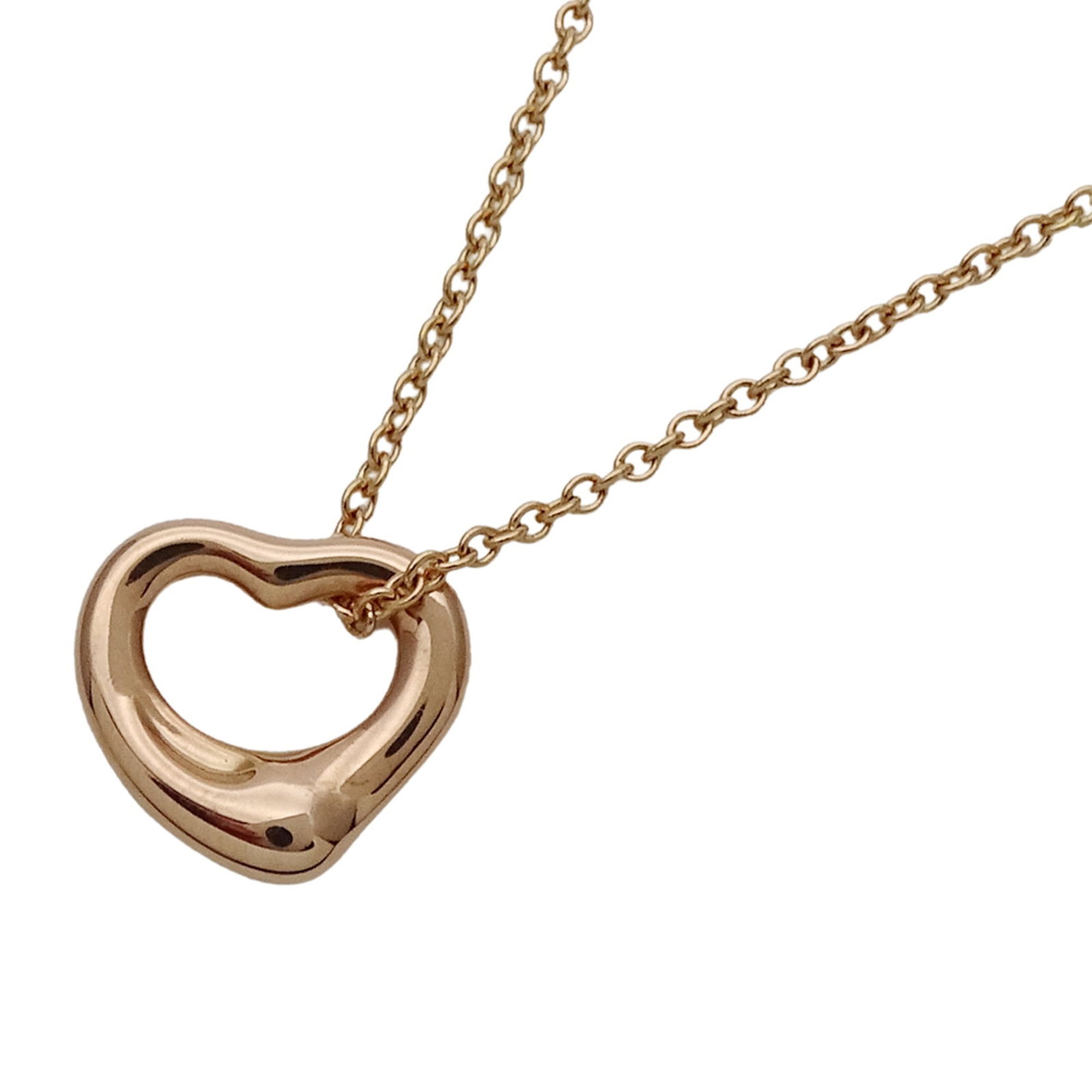 Polished - Tiffany & Co. Elsa Peretti Open Heart Necklace for Women - 750PG Pink Gold: Polished - Tiffany & Co. Elsa Peretti Open Heart Necklace for Women - 750PG Pink Gold This listing features Polished - Tiffany & Co. Elsa Peretti Open Heart Necklace for Women - 750PG Pink Gold. Item