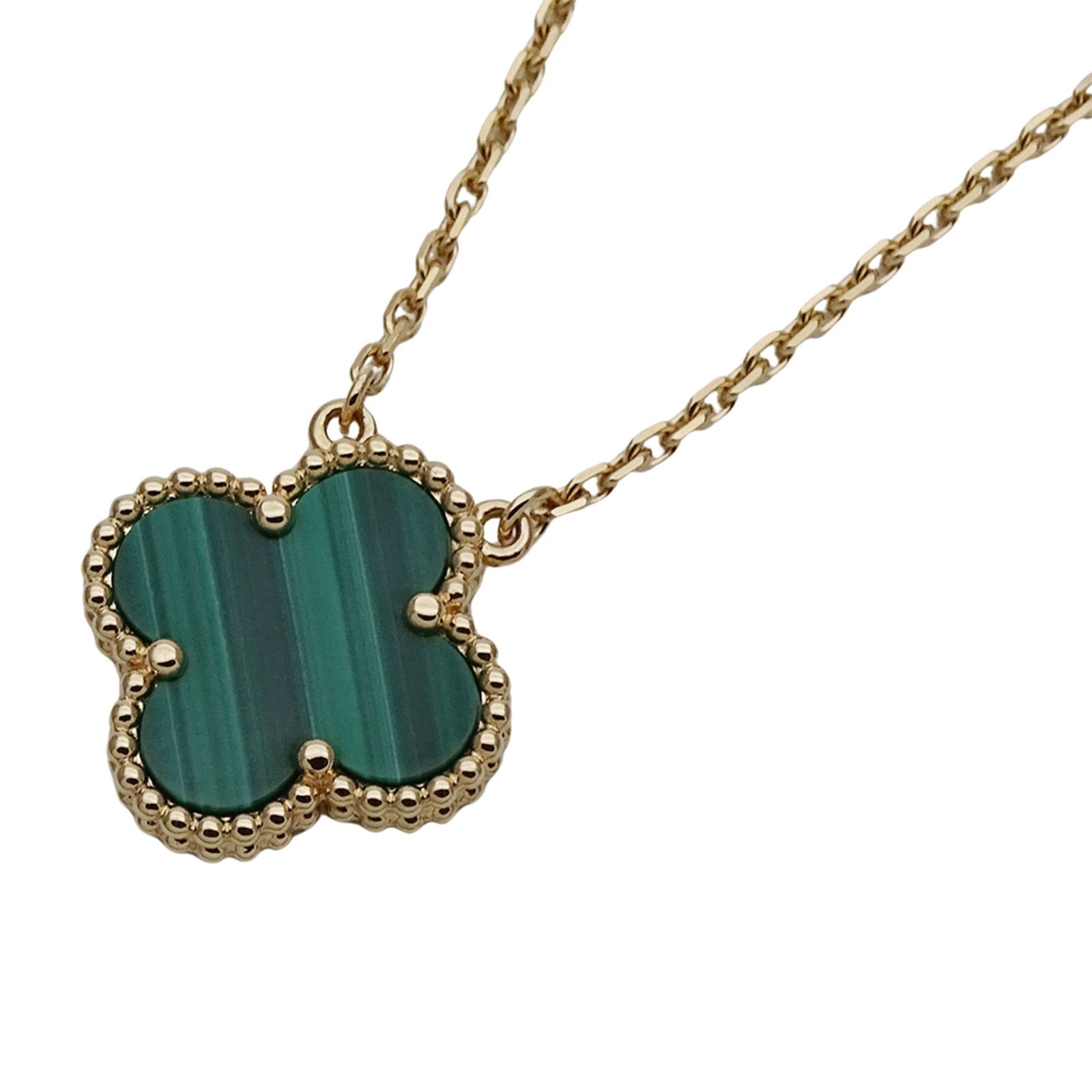 Polished - Van Cleef & Arpels Vintage Alhambra Necklace - Women's - 750YG Malachite and Yellow Gold (1 of 16)