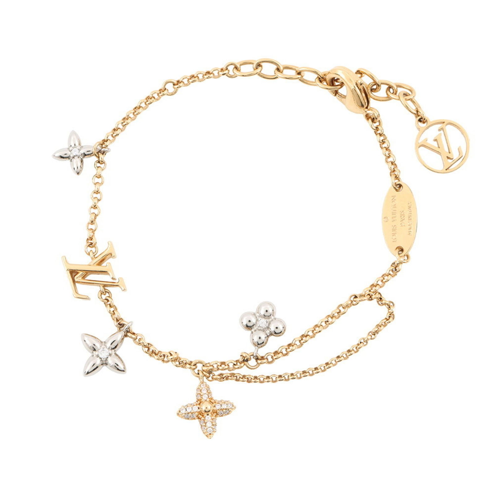 Metal Louis Vuitton Charm Bracelet: Metal Louis Vuitton Charm Bracelet This listing features Metal Louis Vuitton Charm Bracelet. Item specifics are provided below. Item Specifics: Brand: Louis Vuitton Type: Charm Bracelet Gender: