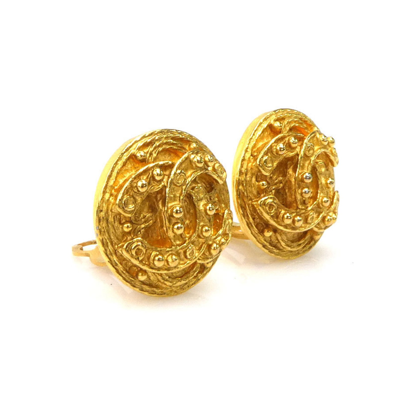 Metal Chanel Clip Earrings - 2